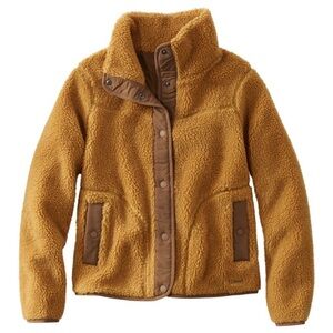 L.L. Bean Women's Bean's Sherpa Fleece Jacket XXS Reg Antique Gold